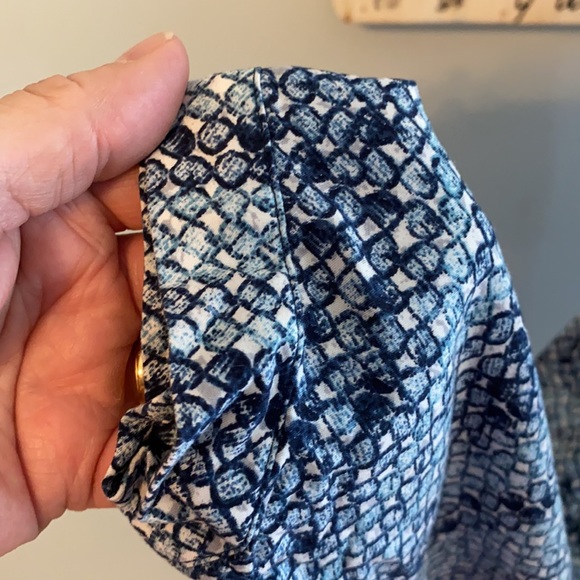 Olsen Europe Blue Print Blouse Size 14 - Picture 4 of 9